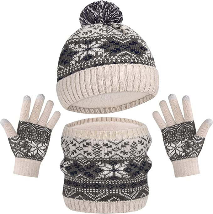 Warm Knitted Three-Piece Suit
