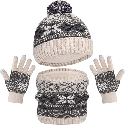 Warm Knitted Three-Piece Suit