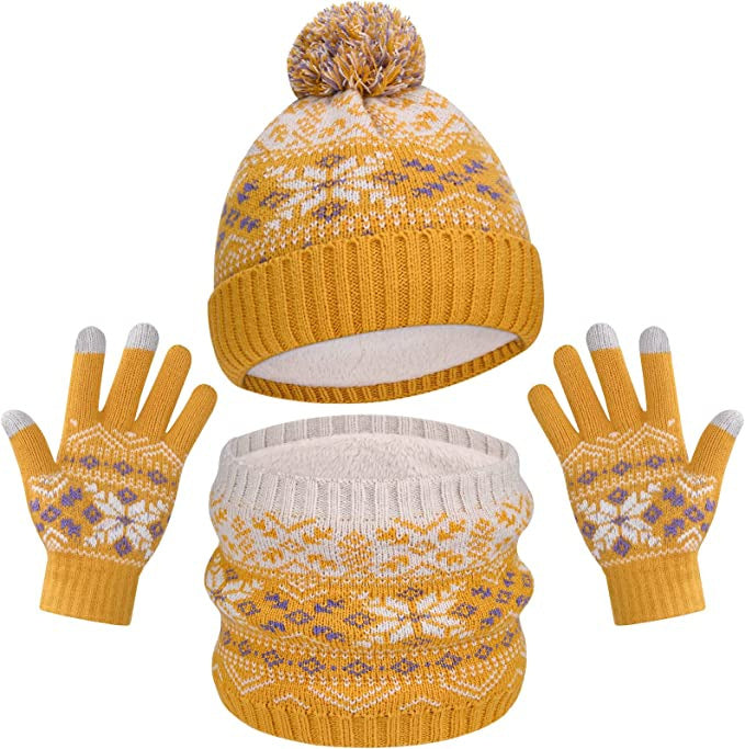 Warm Knitted Three-Piece Suit