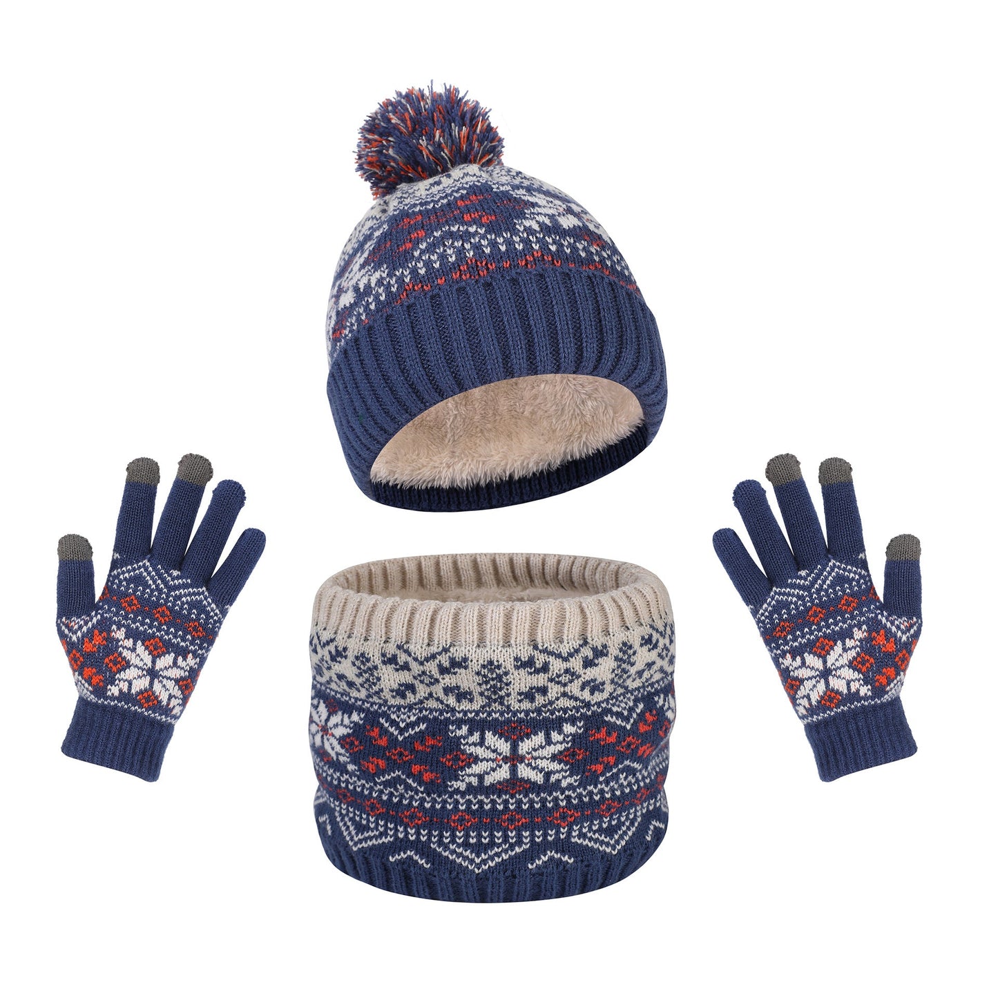 Warm Knitted Three-Piece Suit