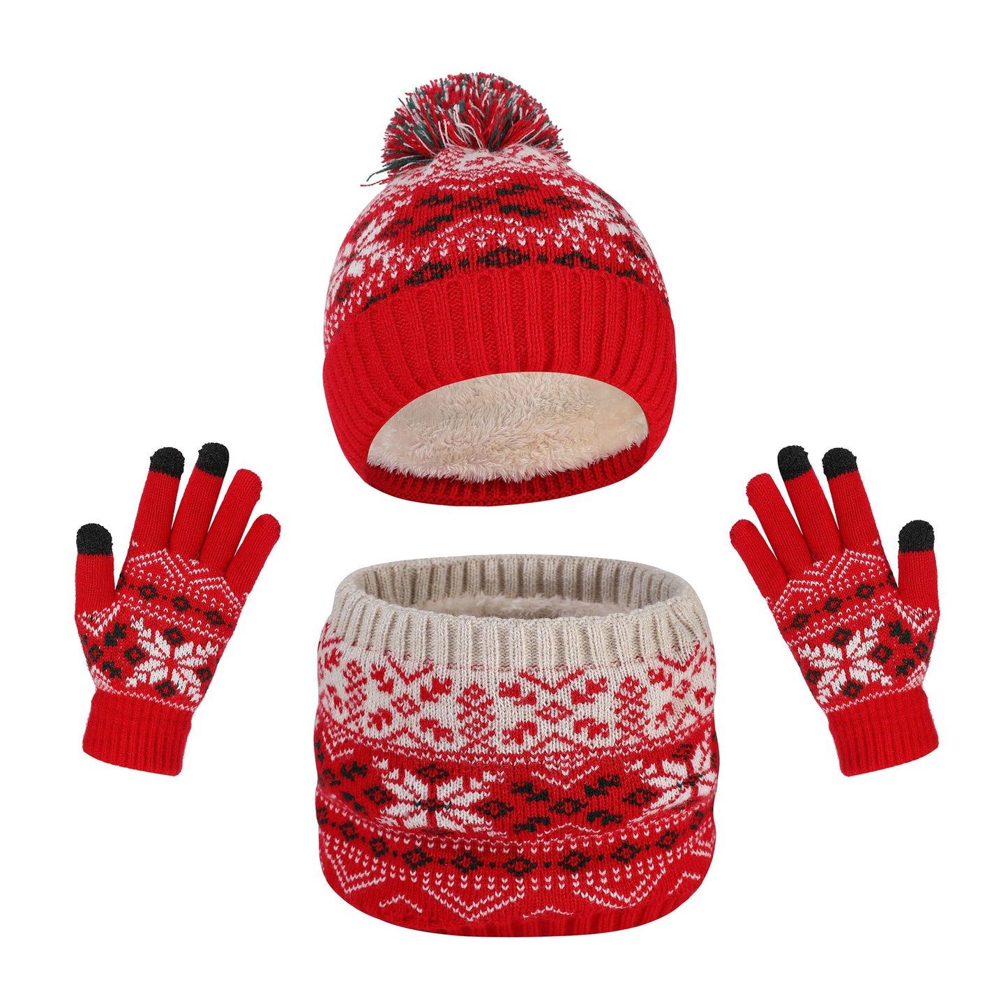 Warm Knitted Three-Piece Suit