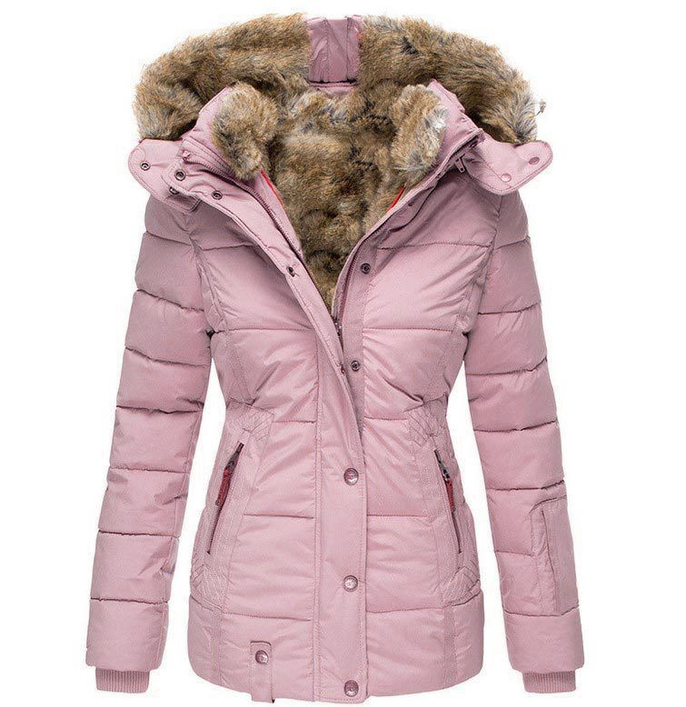 Warm Wool Collar Cotton-Padded Jacket