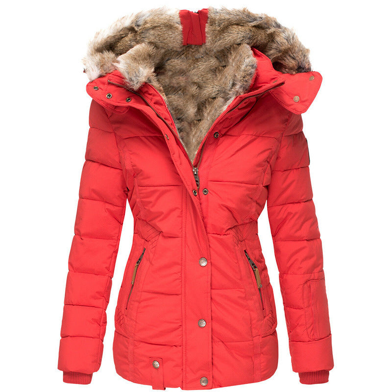 Warm Wool Collar Cotton-Padded Jacket