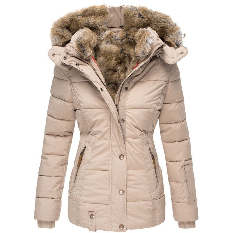 Warm Wool Collar Cotton-Padded Jacket