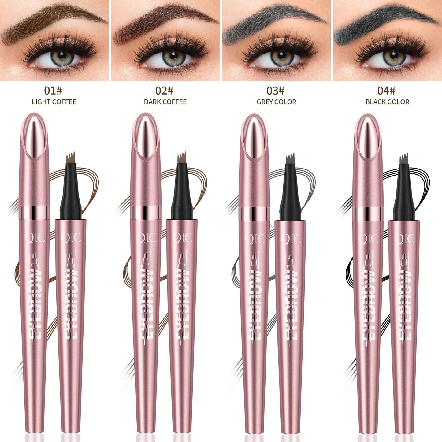 Waterproof And Smooth Not Smudge Four - fork Liquid Eyebrow Pencil - Glemish Aura