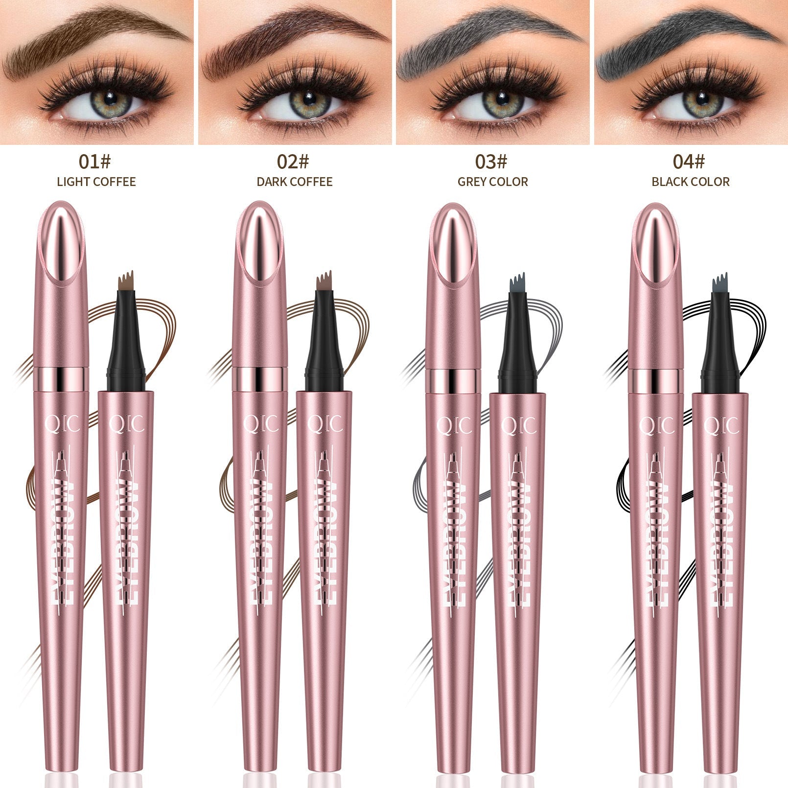 Waterproof And Smooth Not Smudge Four - fork Liquid Eyebrow Pencil - Glemish Aura