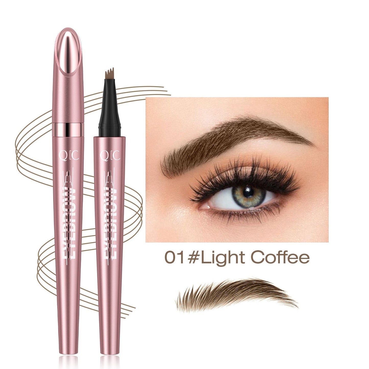 Waterproof And Smooth Not Smudge Four - fork Liquid Eyebrow Pencil - Glemish Aura