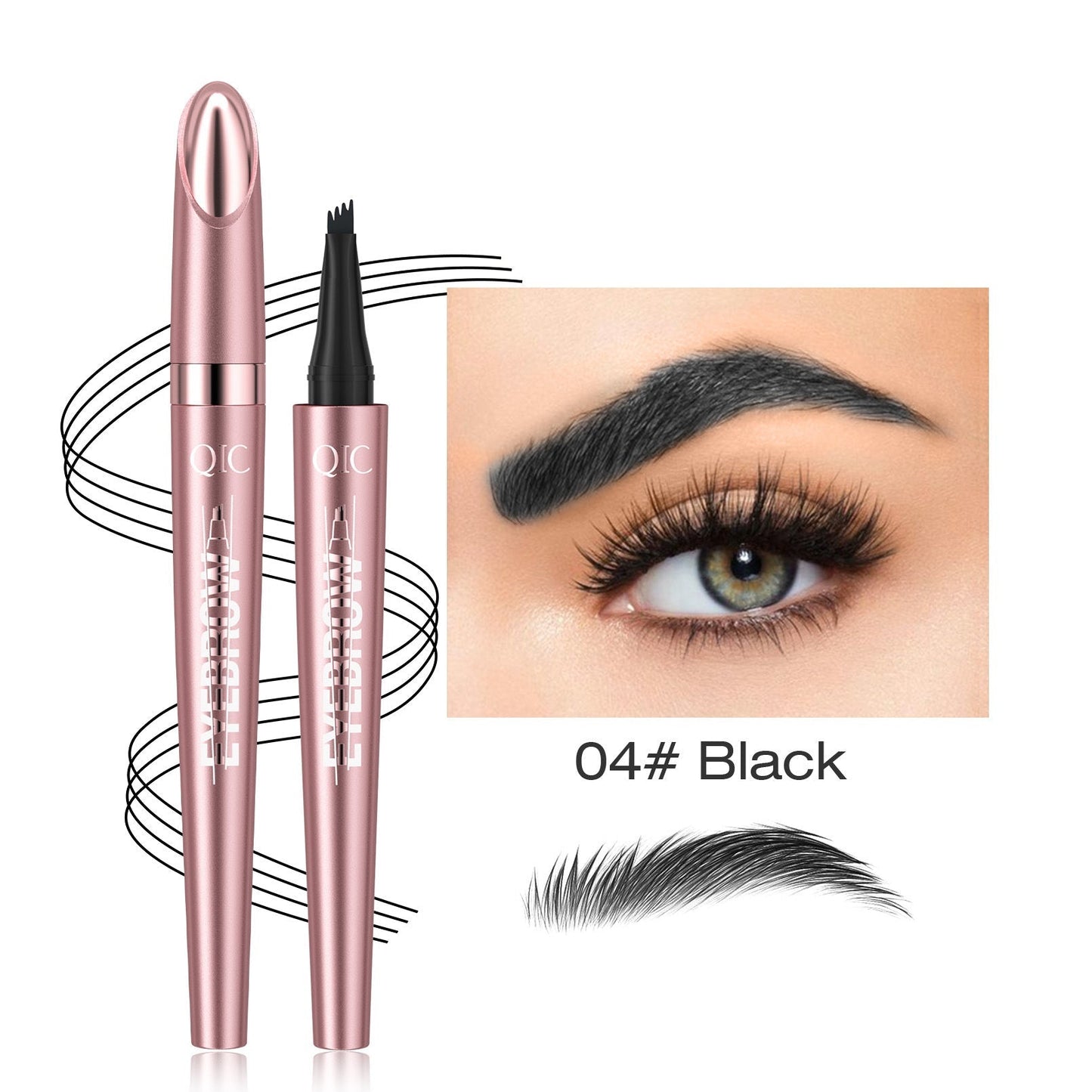 Waterproof And Smooth Not Smudge Four - fork Liquid Eyebrow Pencil - Glemish Aura