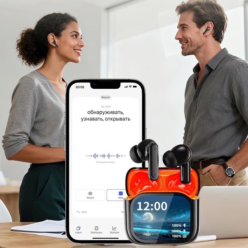 Wireless BT AI Translation Earbuds 144 - Language Real - time Translation Headphones - Glemish Aura